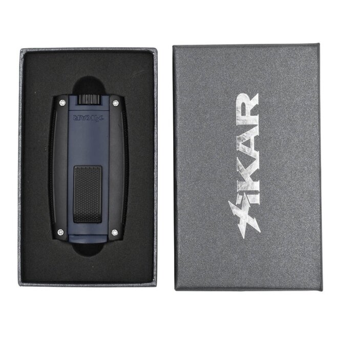 Xikar Turismo Double Jet Flame Lighter, Matte Blue XI-558BL