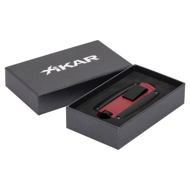 Xikar Turismo Double Jet Flame Lighter, Matte Red XI-558RD