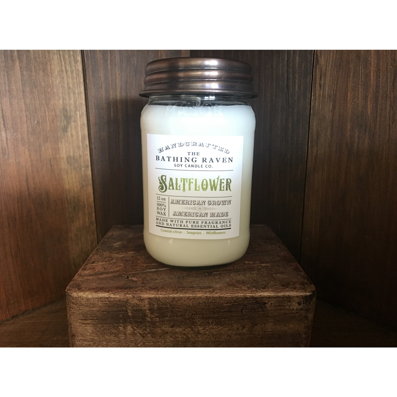 Bathing Raven Saltflower Jar
