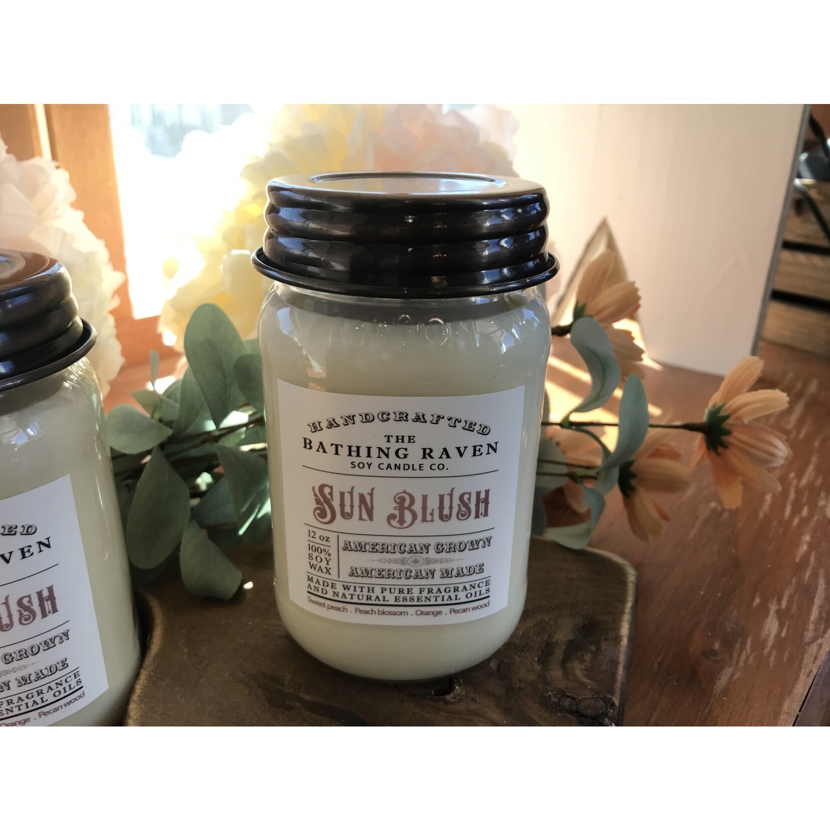 Bathing Raven Sun Blush Soy Mason Jar Candle