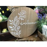 Welcome Flower Round Sign