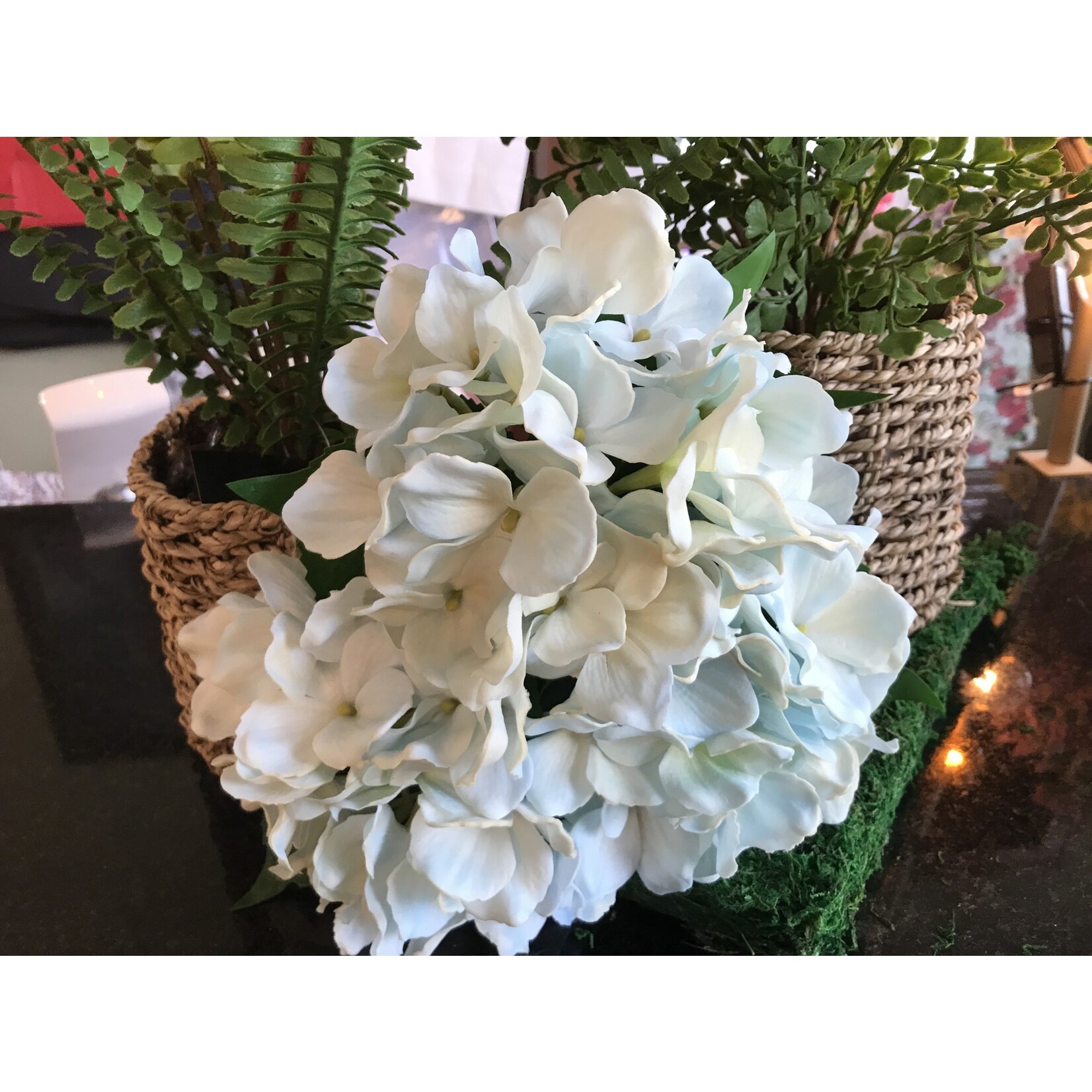 Blue Hydrangea Real Touch  Three Stem Bunch
