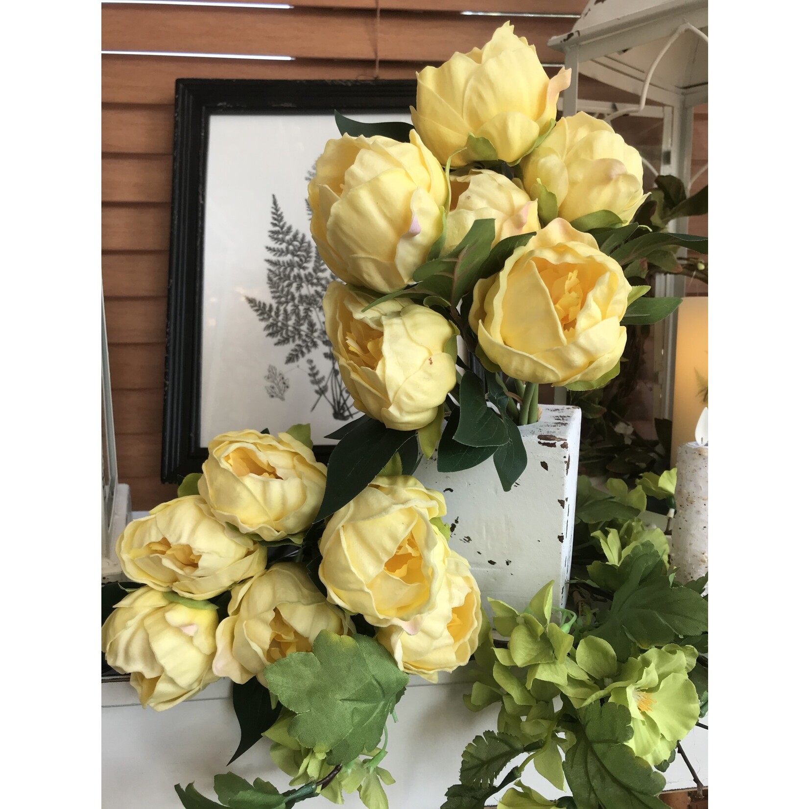 Yellow Real Touch Peony Bundle 6/bunch