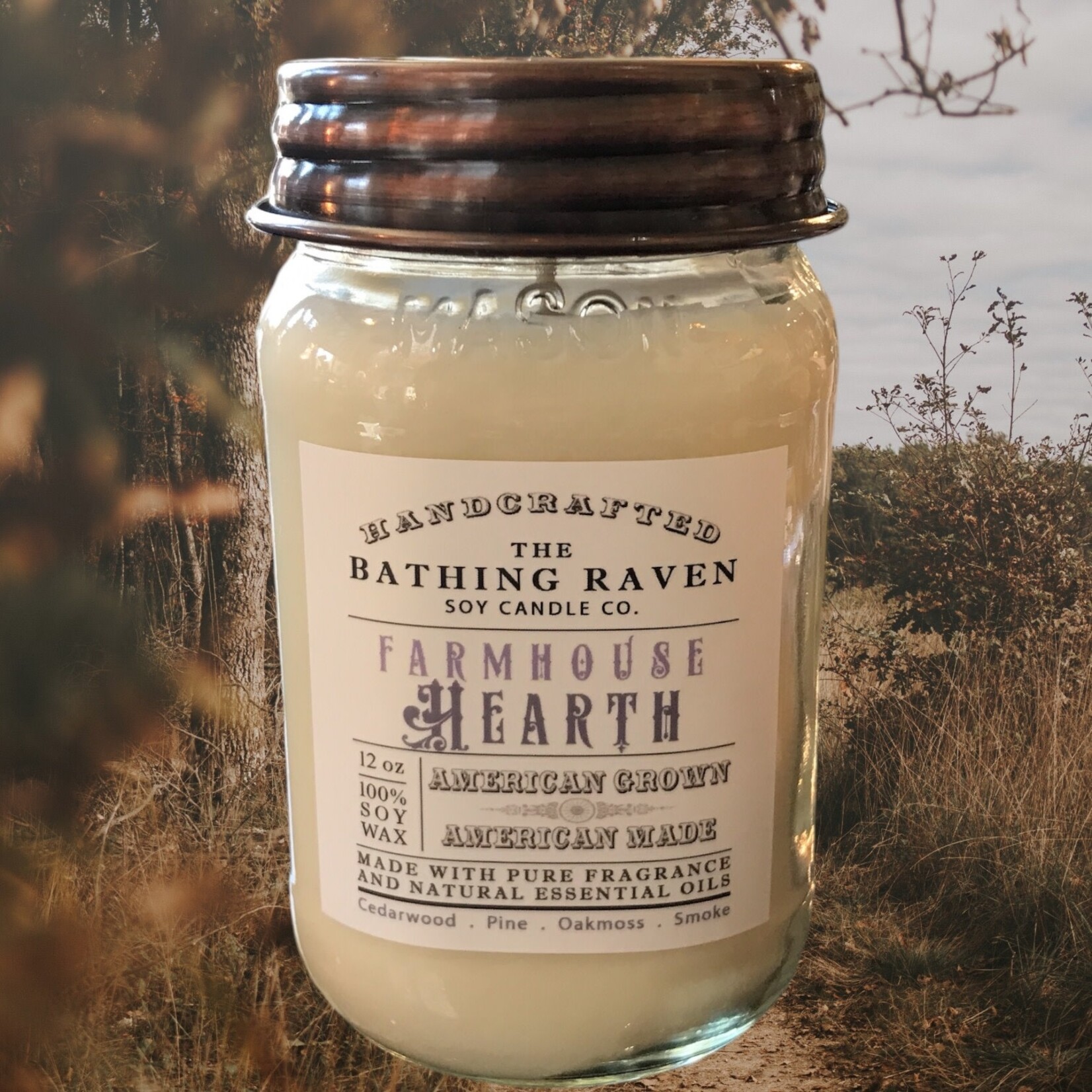 Bathing Raven Farmhouse Hearth Jar