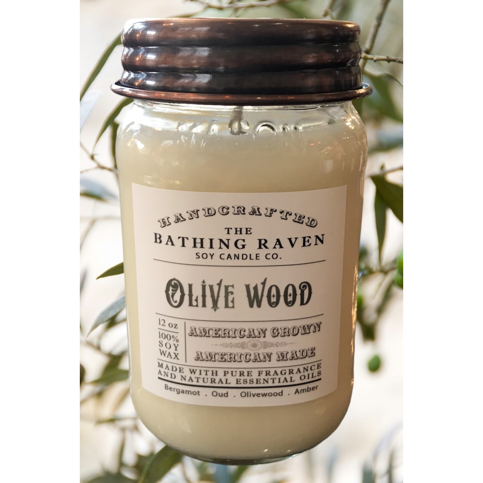 Bathing Raven Olive Wood Jar