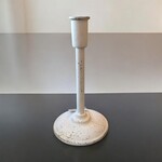 White Distressed Candle Holder 9”
