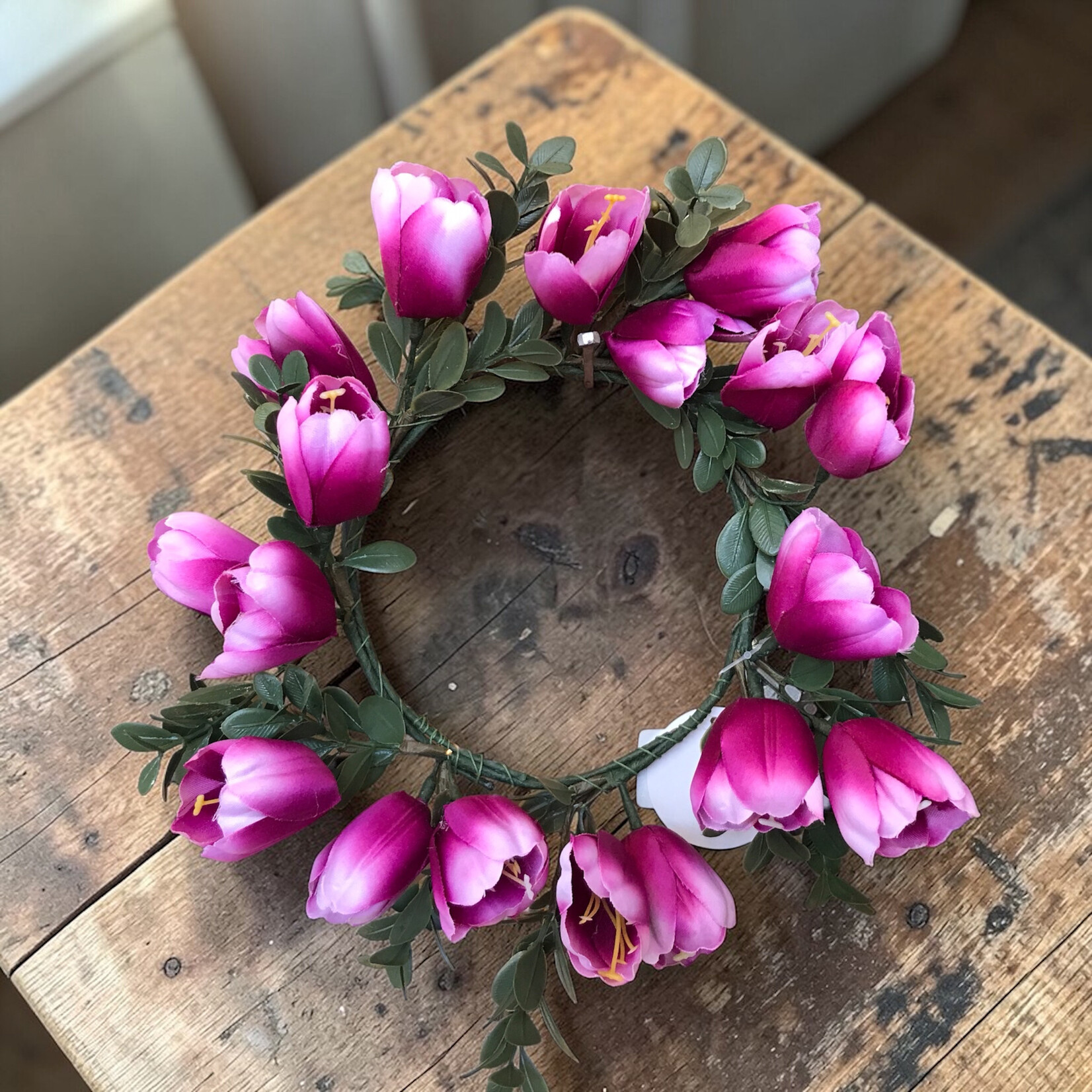 Cheerful Giver Pink Tulip Candle Ring 5” inner ring