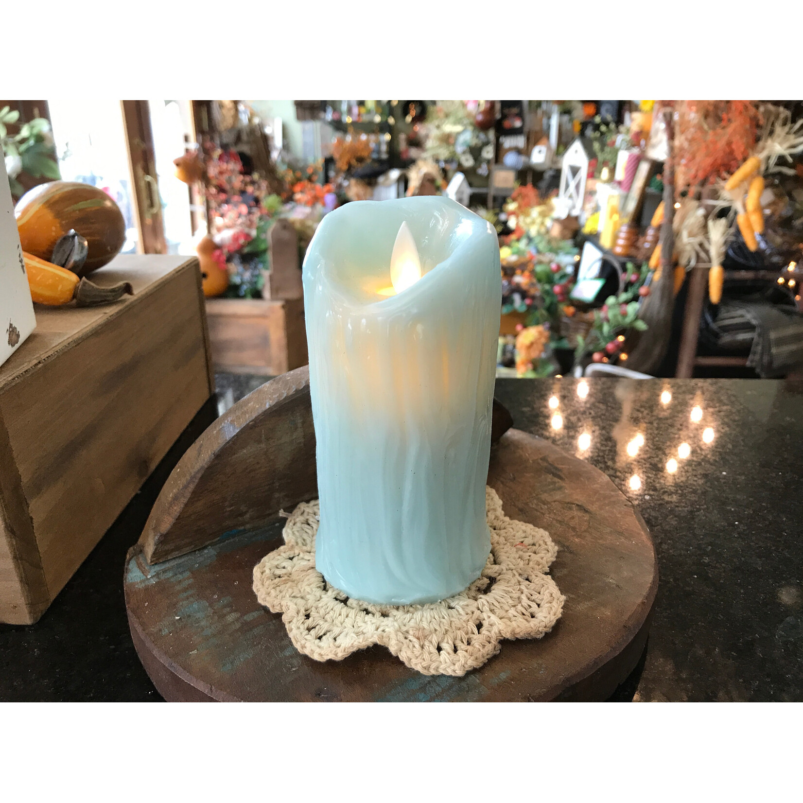 Blue 4in Votive Battery Op/Timer