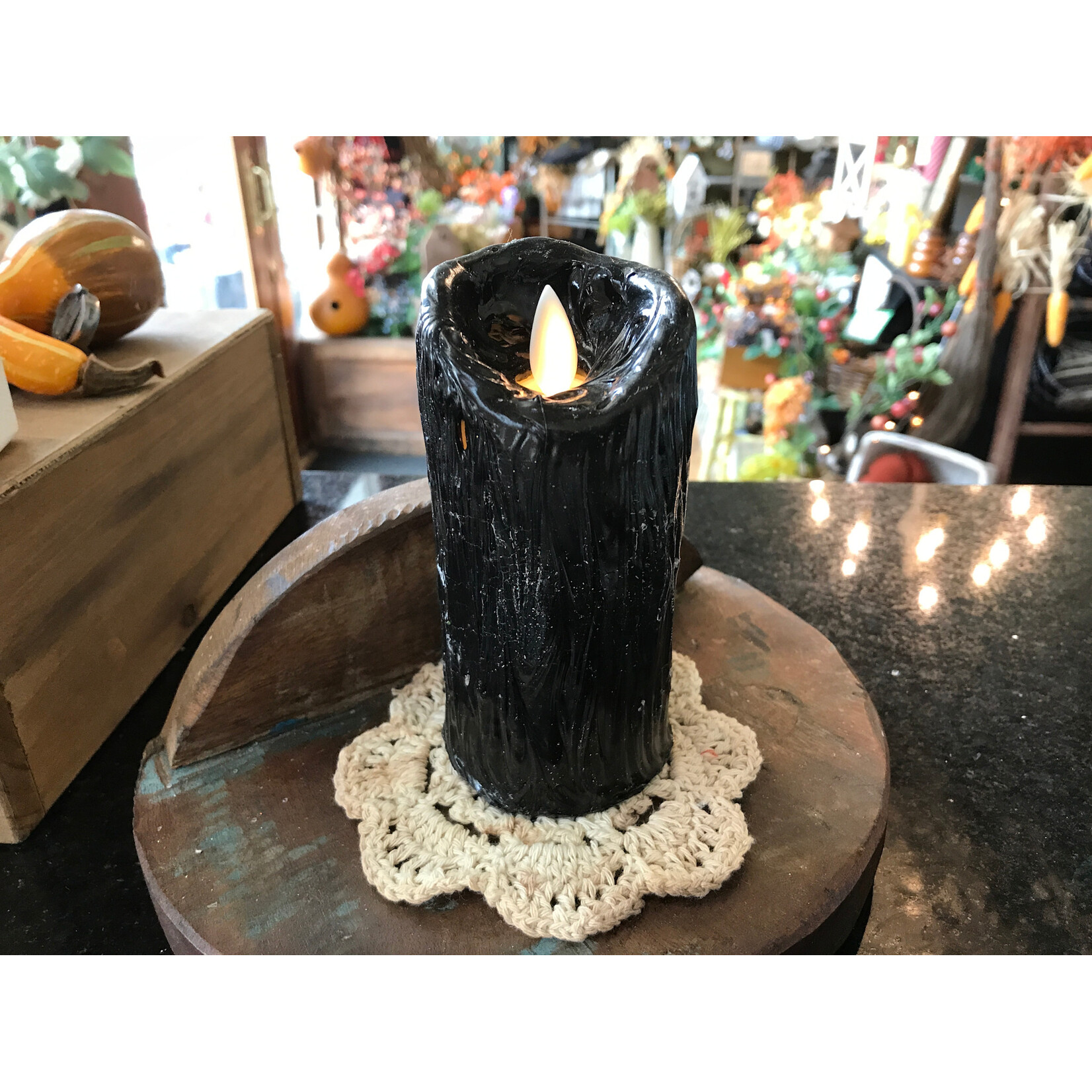 Black 4” Votive Batteryop/Timer