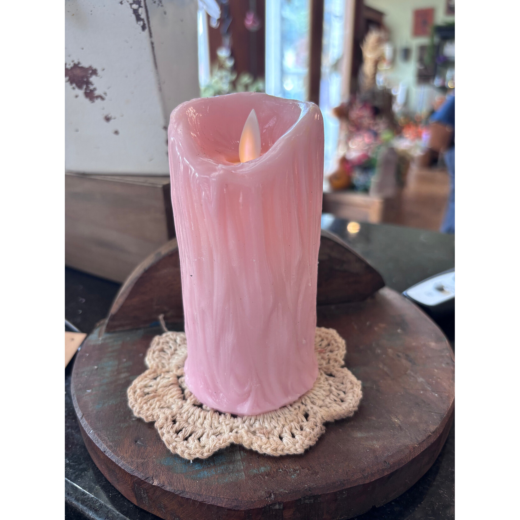 Pink 4” Votive Battery Op/Timer