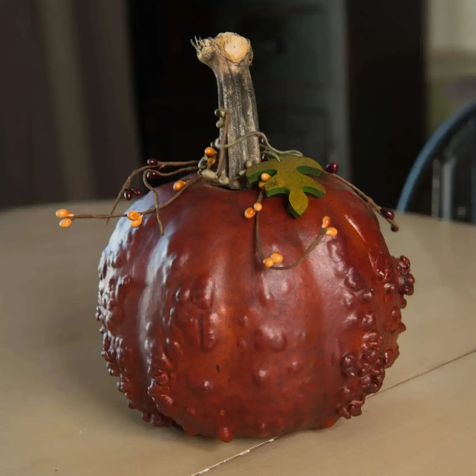 MB Gourd Burnt Orange Pumpkin Decorative Gourd