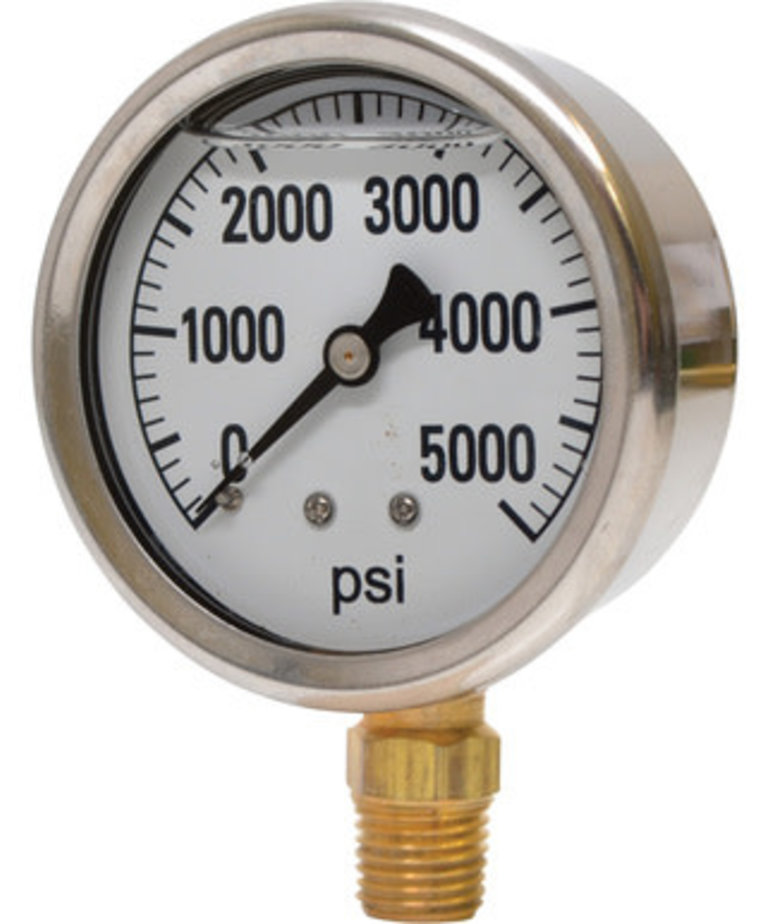 BE Stainless Steel Pressure Gauge 5000 PSI 1/4MPT