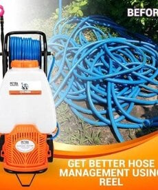 Petra PetraTools Powered Backpack Sprayer with Custom Fitted Cart and 100 Foot Commercial Hose, 2 Hoses Included, Commercial Quality Heavy Duty Sprayer (6.5 Gallon Cart Sprayer)