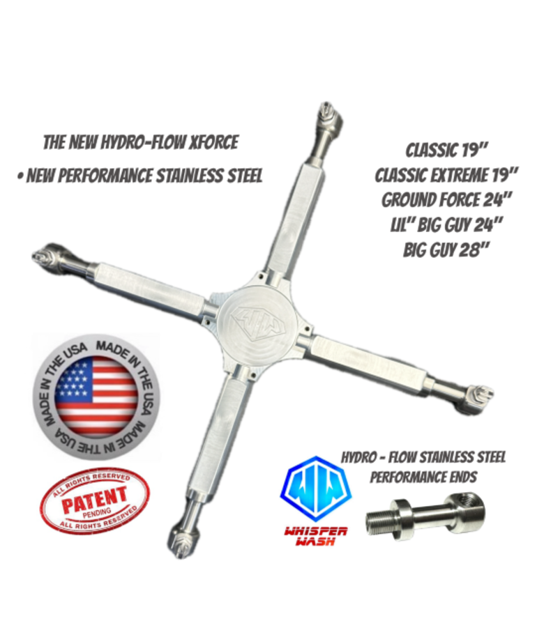Whisper Wash Whisper Wash Hydro-Flow XForce Bar With Stainless Steel Performance Ends
