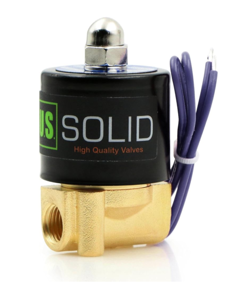 U.S. Solid 1/4" Brass Electric Solenoid Valve