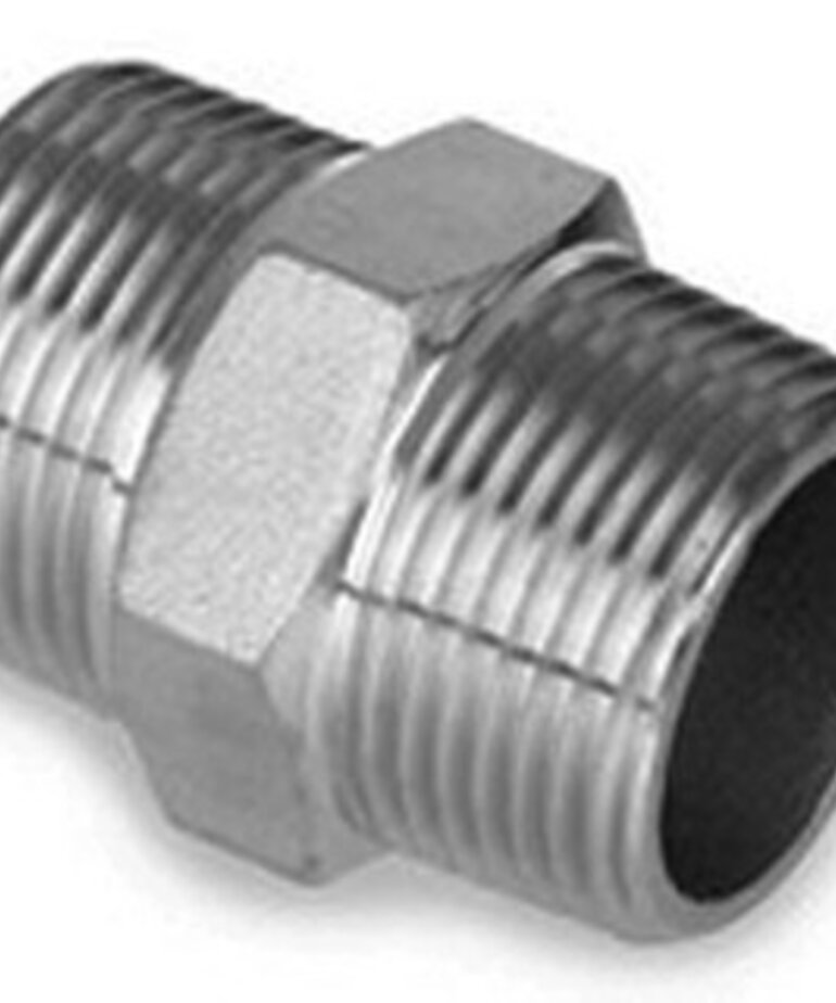 BE MPT Stainless Steel Hex Nipple