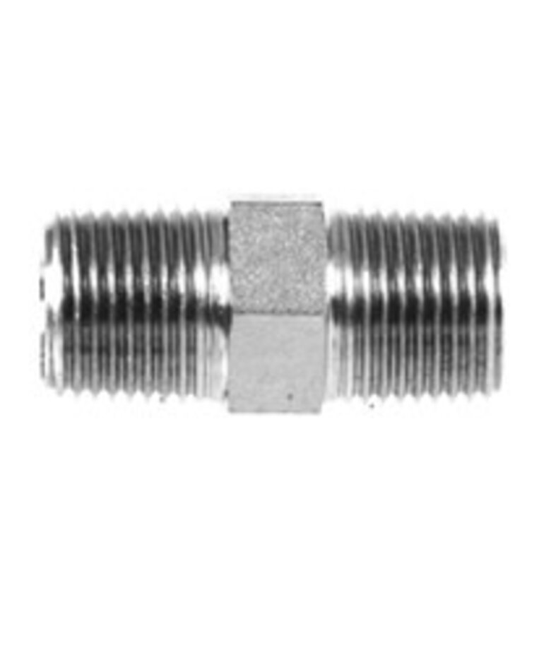 BE MPT Stainless Steel Hex Nipple