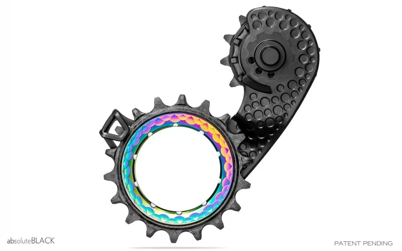 Absolute Black - Hollow Cage - Oil Slick - Shimano 9100/8000 rainbow