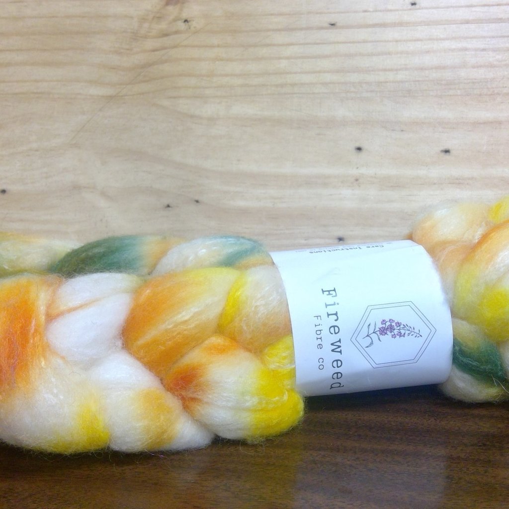 Fireweed Fibre Co Targhee, Bamboo, Silk Combed Top
