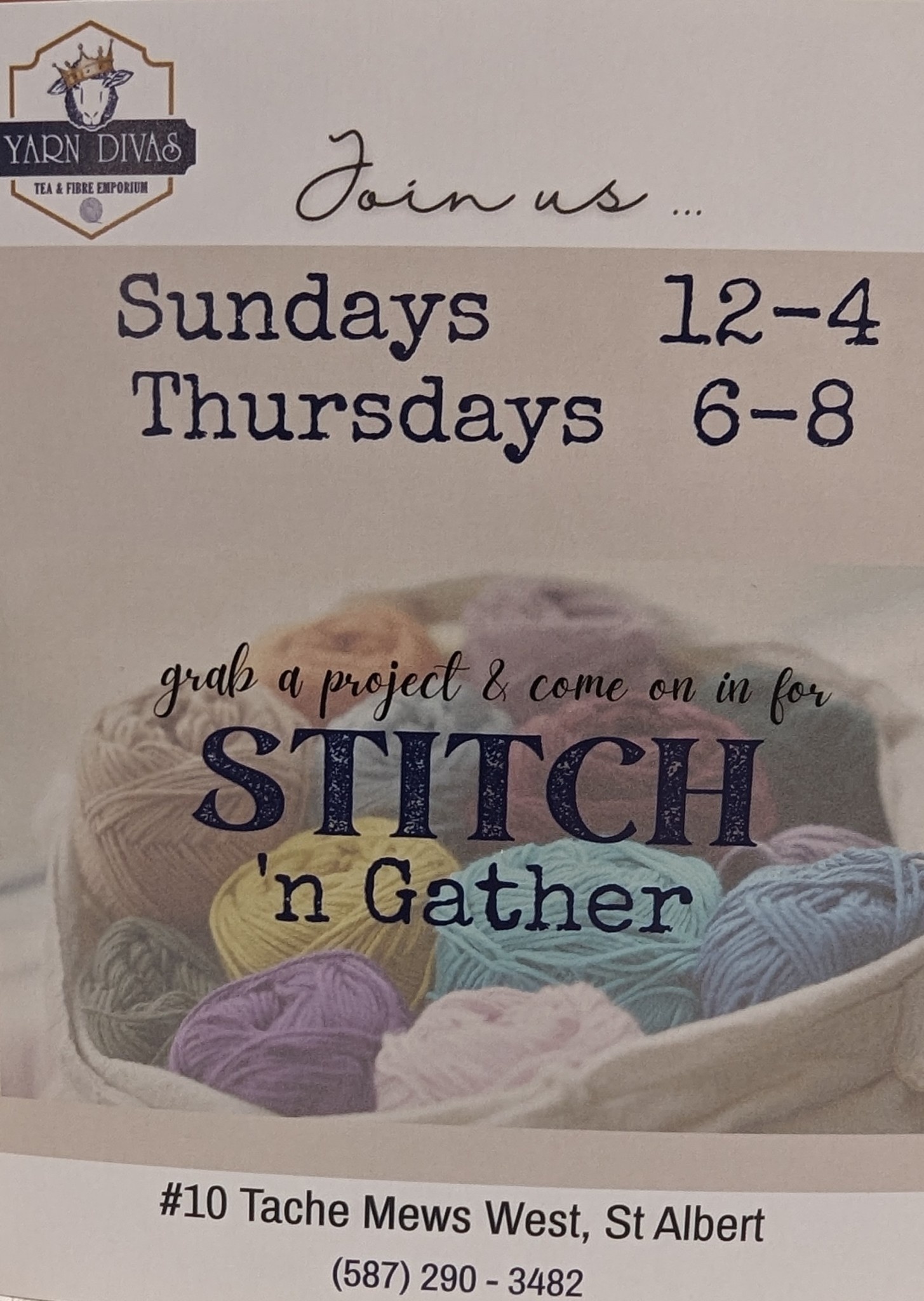 Stitch and Gather Yarn Divas Tea & Fibre Emporium