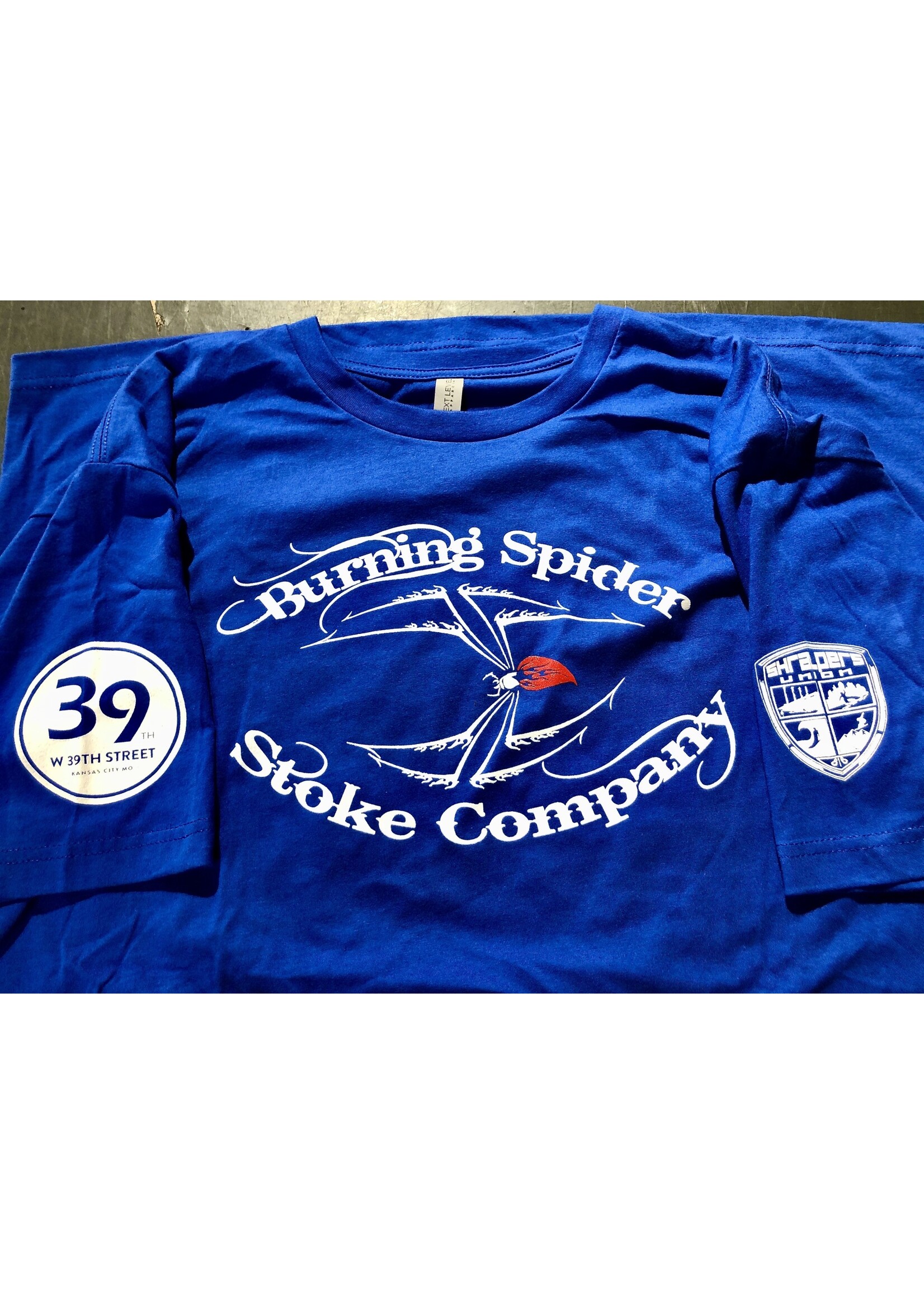 Burning Spider Stoke Company Burning Spider Logo Shirt Blue