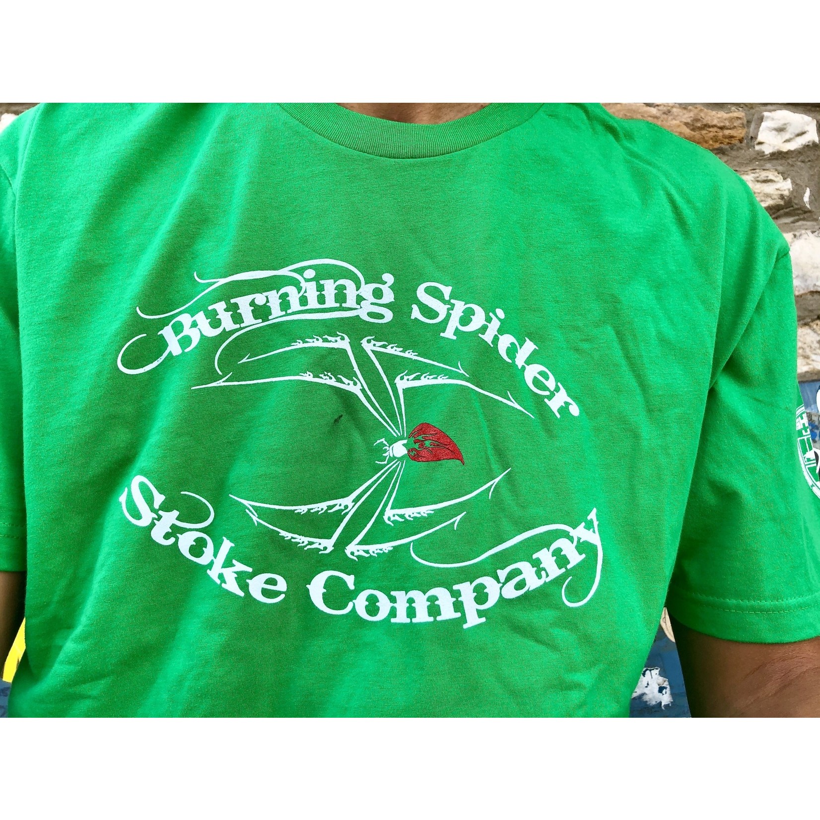 Burning Spider Stoke Company Burning Spider Logo Shirt Green