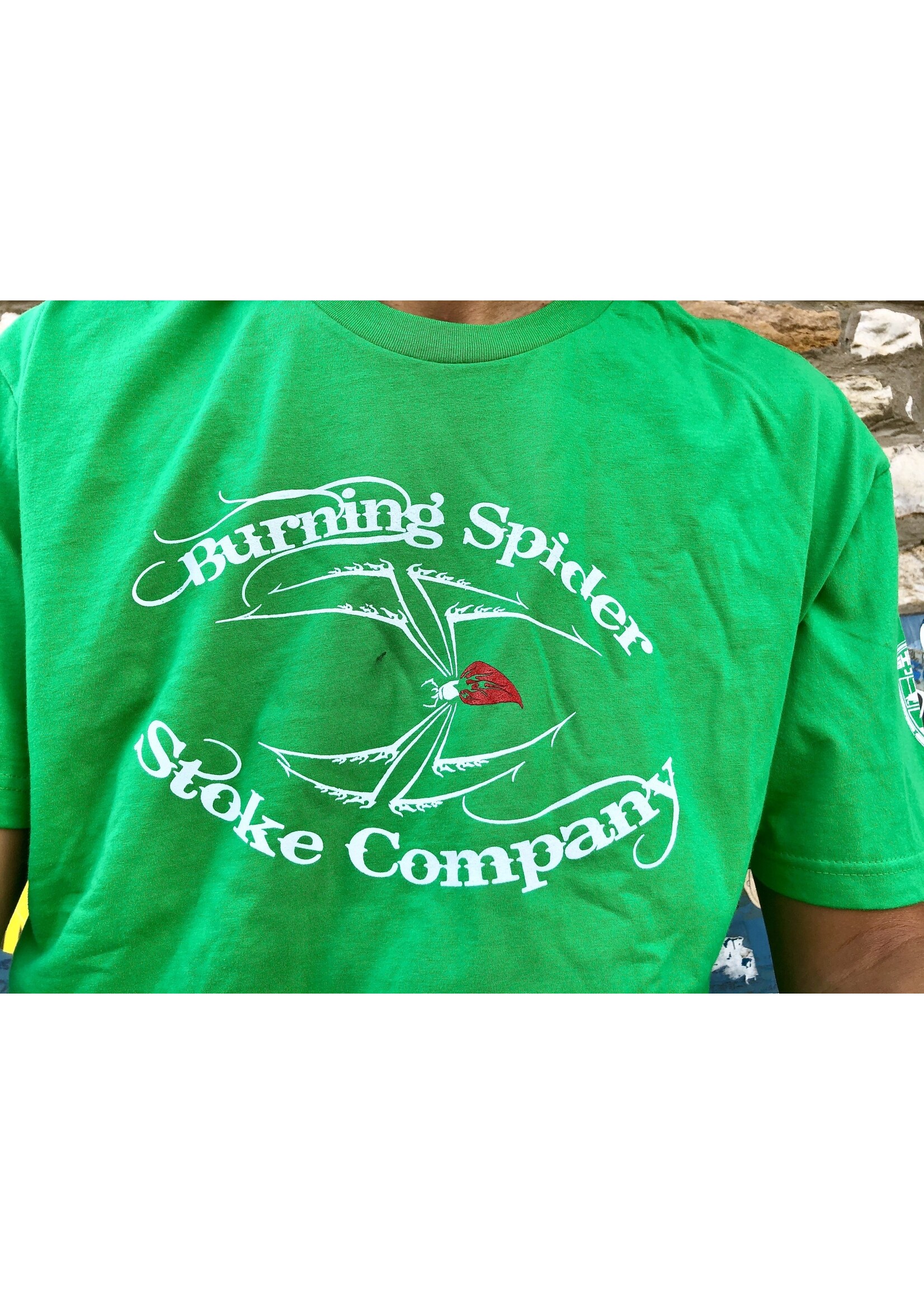 Burning Spider Stoke Company Burning Spider Logo Shirt Green