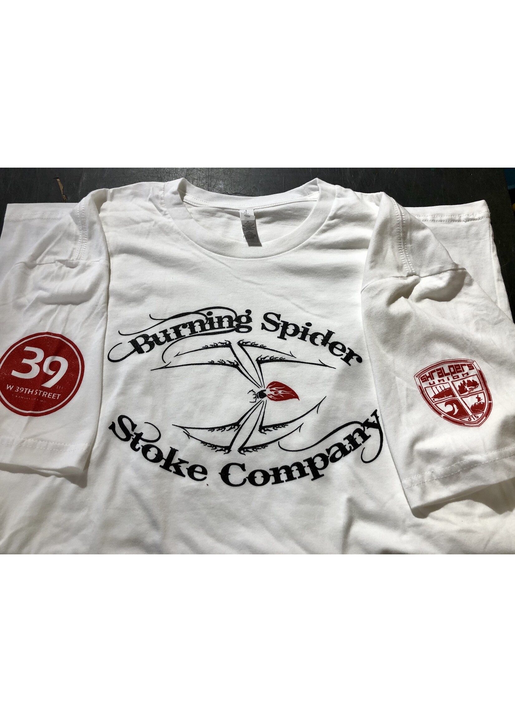 Burning Spider Stoke Company Burning Spider Logo Shirt White