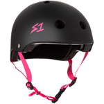 S One Helmet Co Lifer Black Matte w/Pink Straps