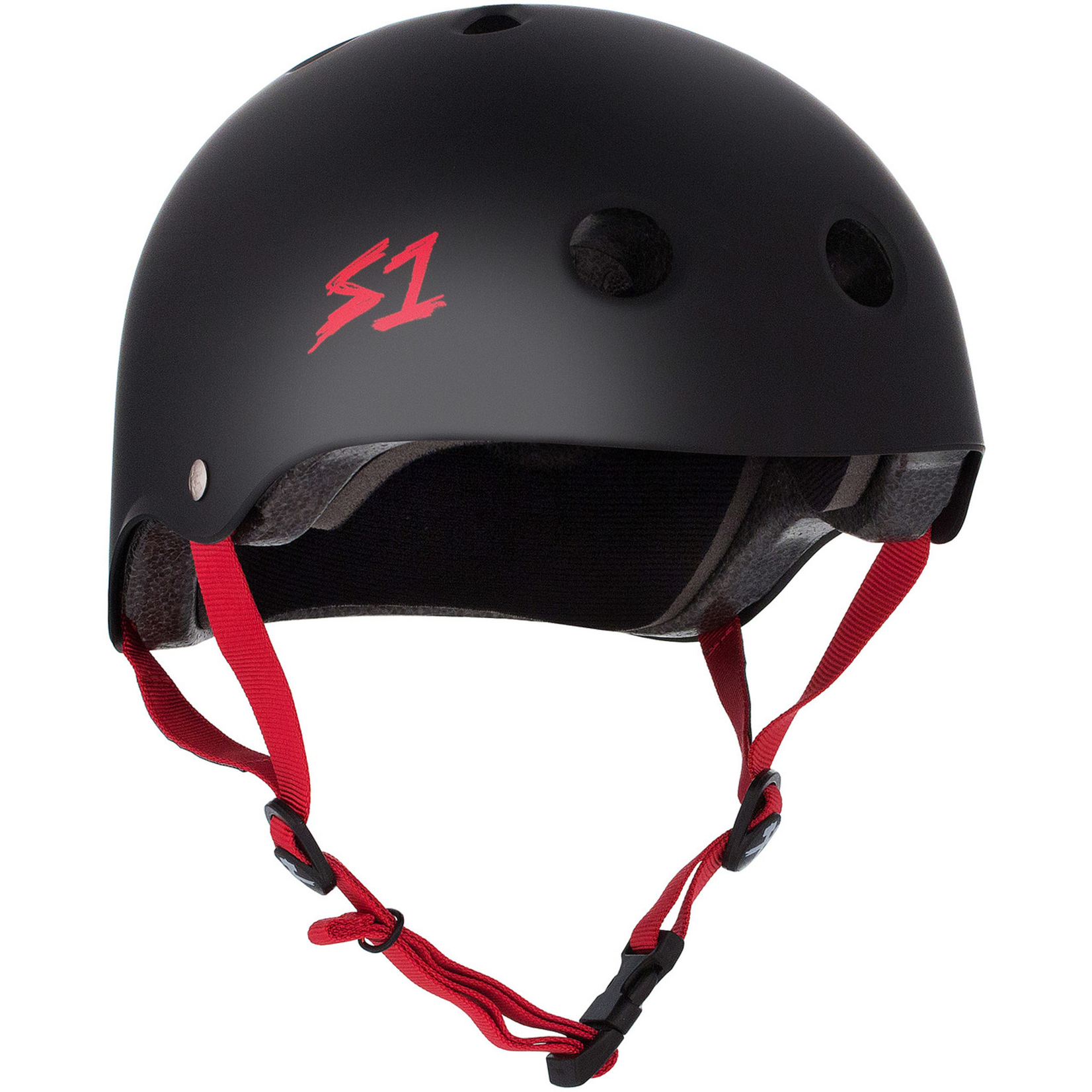 S One Helmet Co Lifer Black Matte w/Red Straps