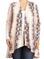 Snake print pink plus size cardigan *FINAL SALE*