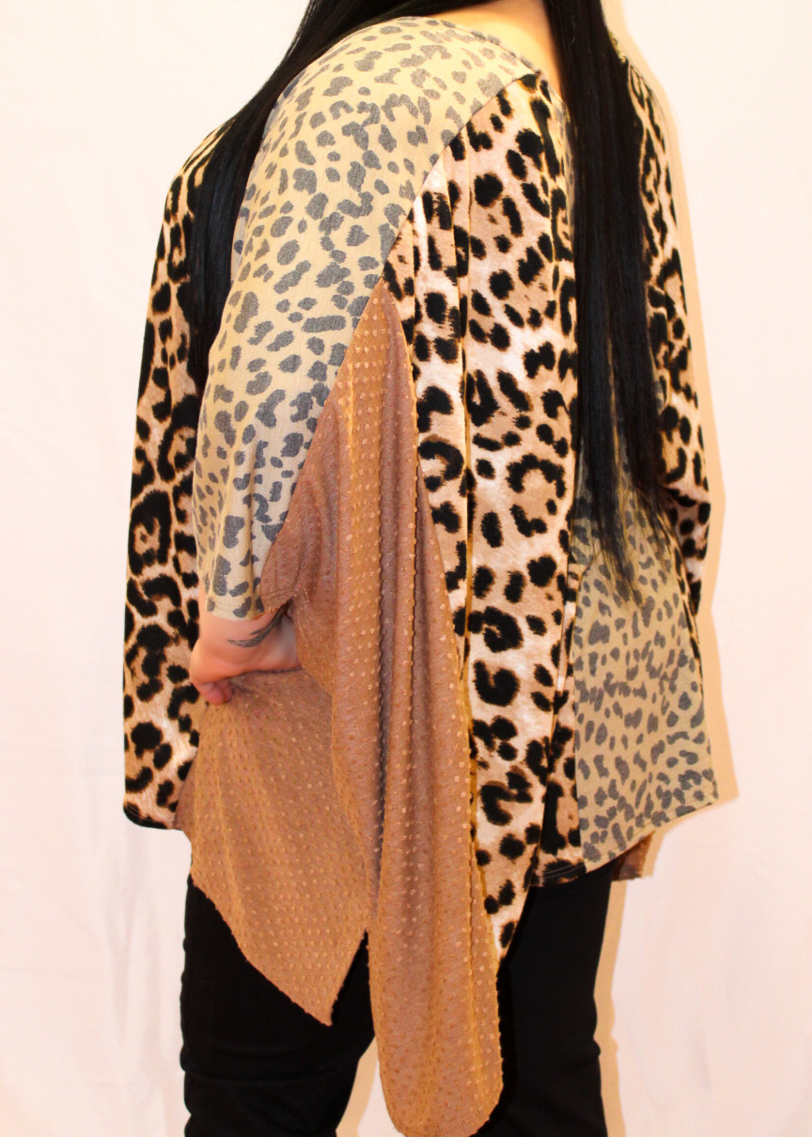 Plus color block animal printed tunic top *FINAL SALE*