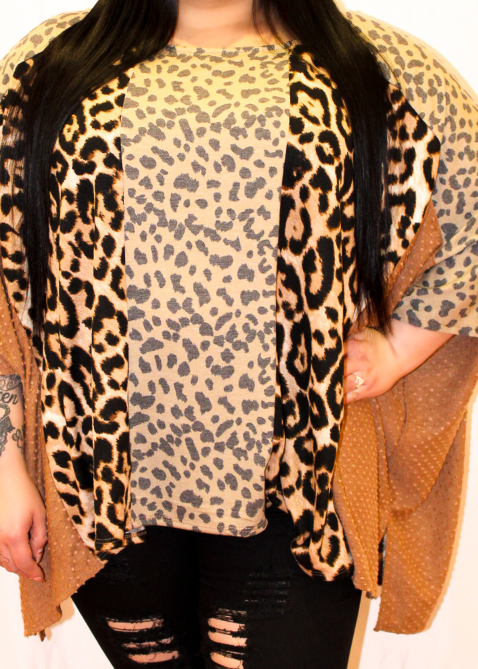 Plus color block animal printed tunic top *FINAL SALE*