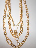 Layered Chain Charm Necklace