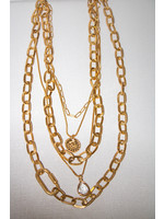 Layered Chain Charm Necklace