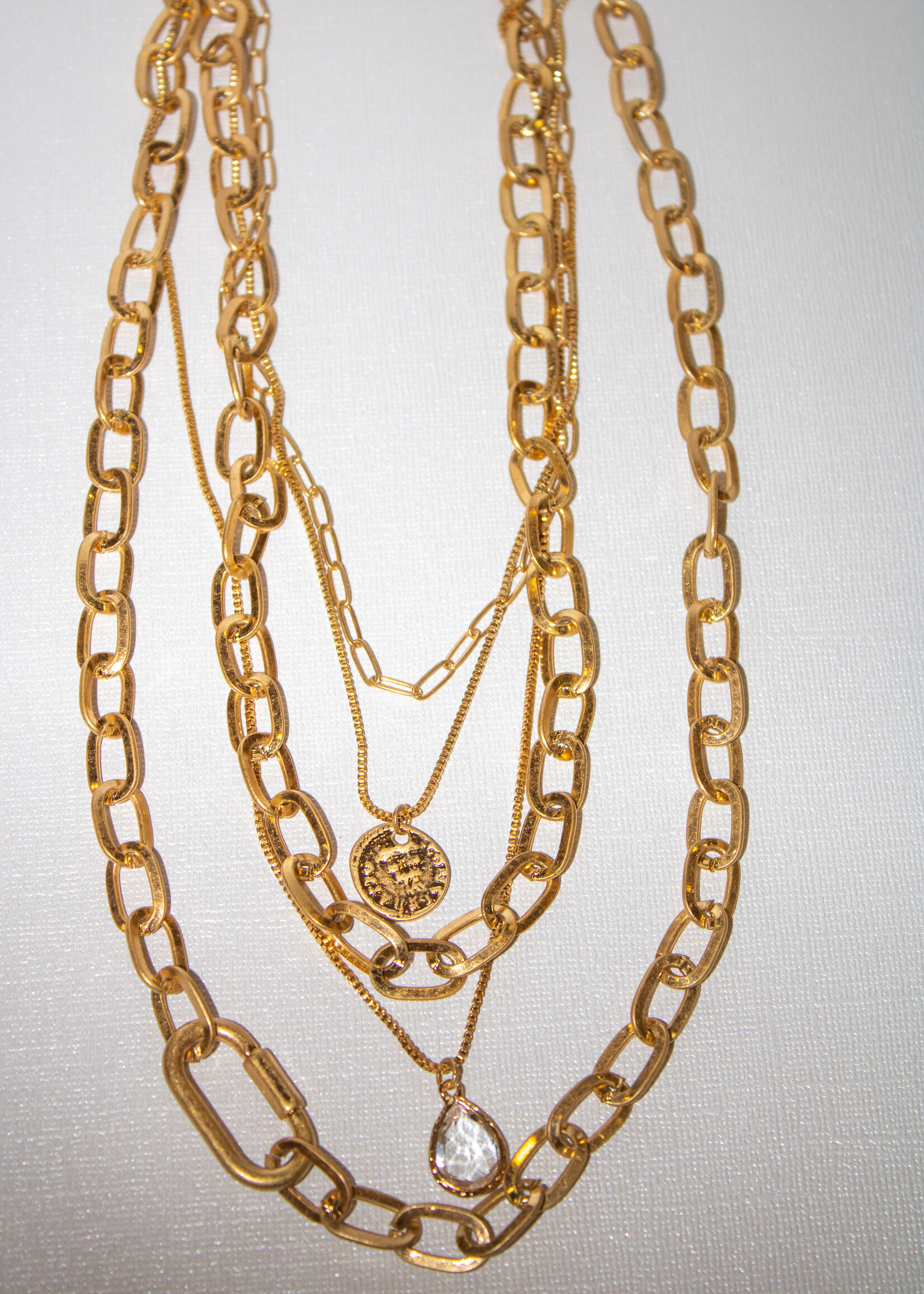 Layered Chain Charm Necklace