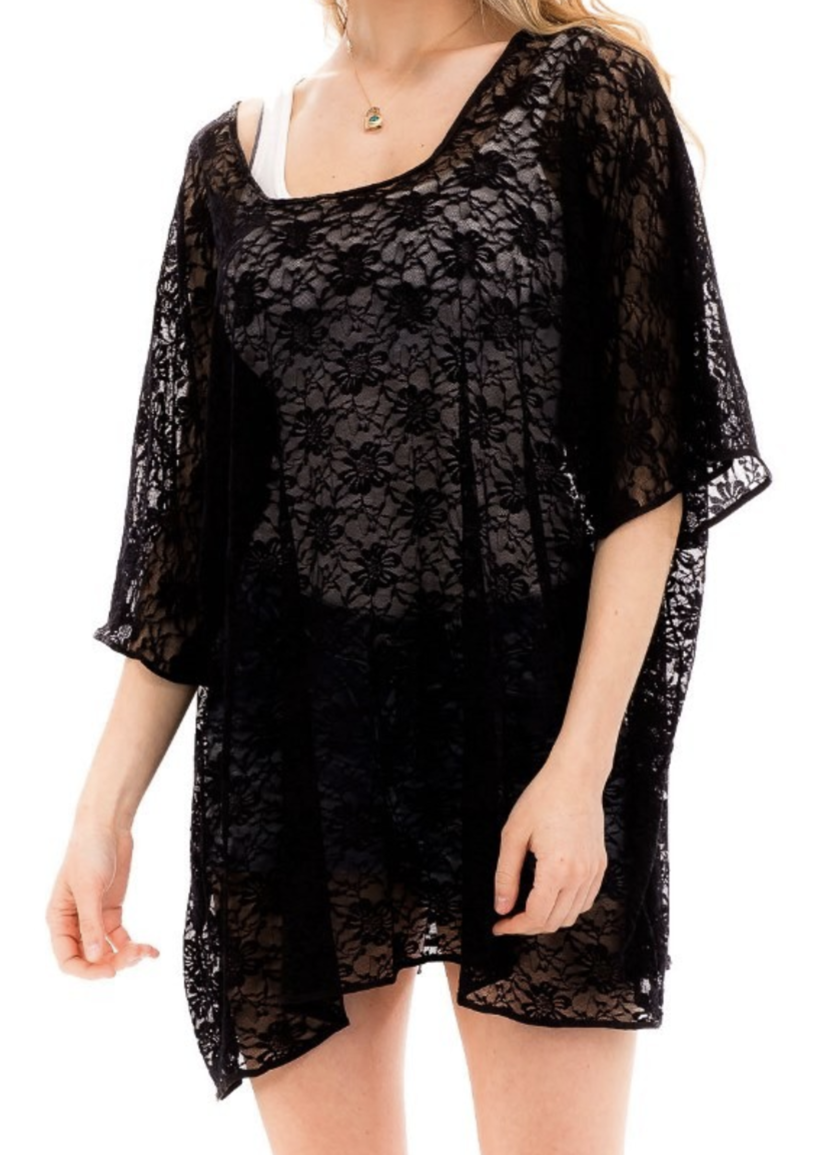 Daisy mesh lace cover up