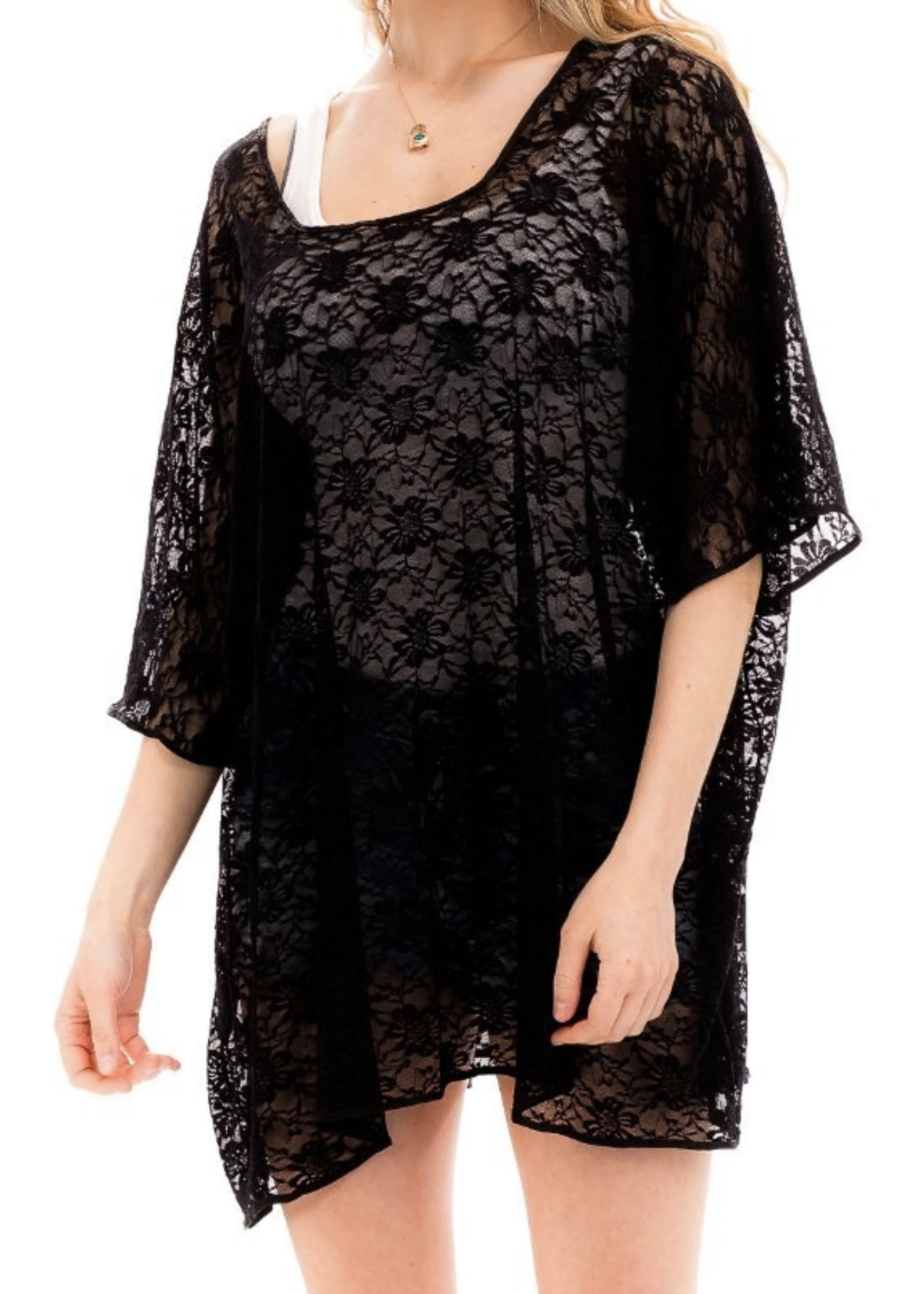 Daisy mesh lace cover up