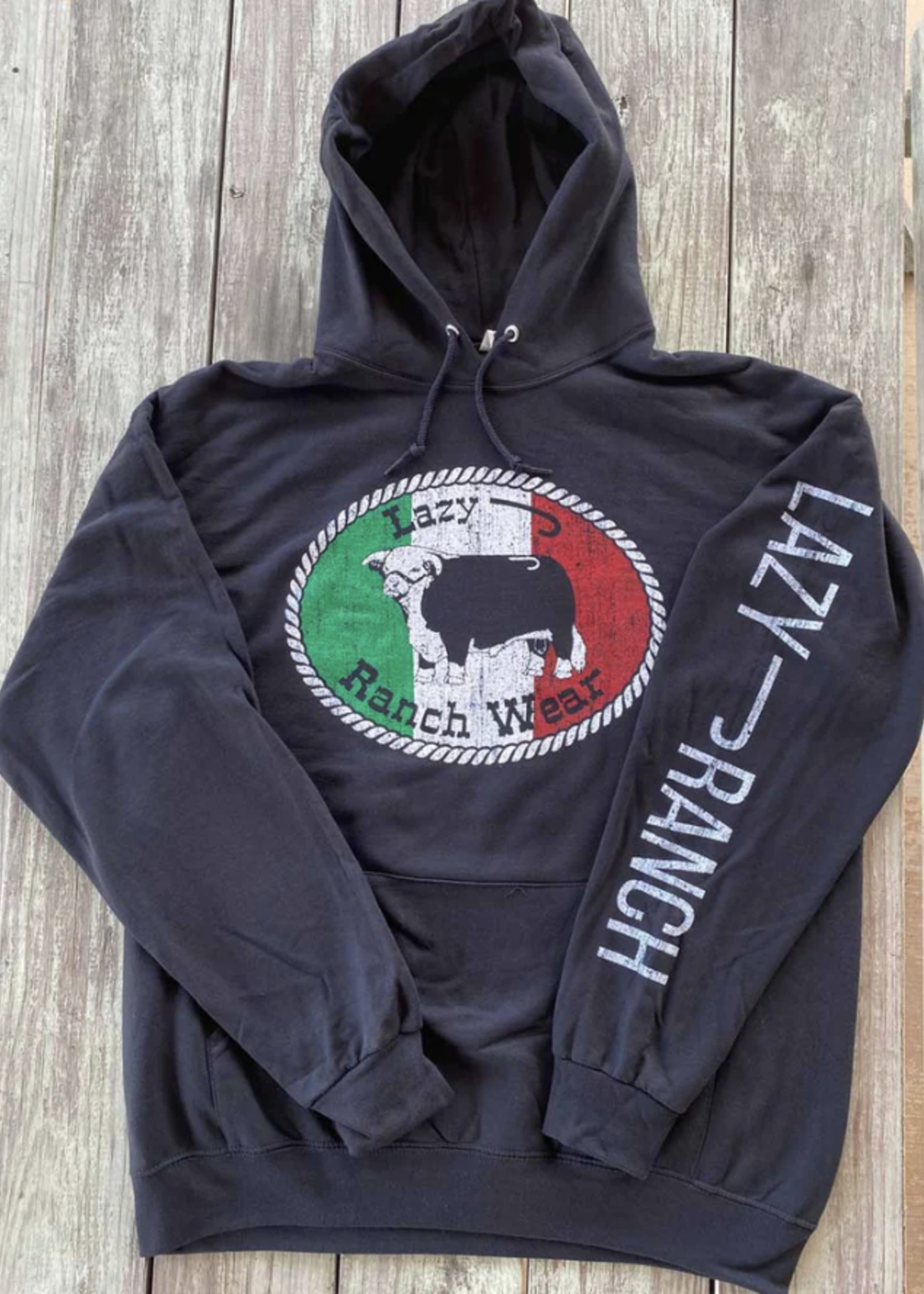 Lazy J Ranch Wear Original Buckle Mexico Elevation Hoodie - Black *FINAL SALE*