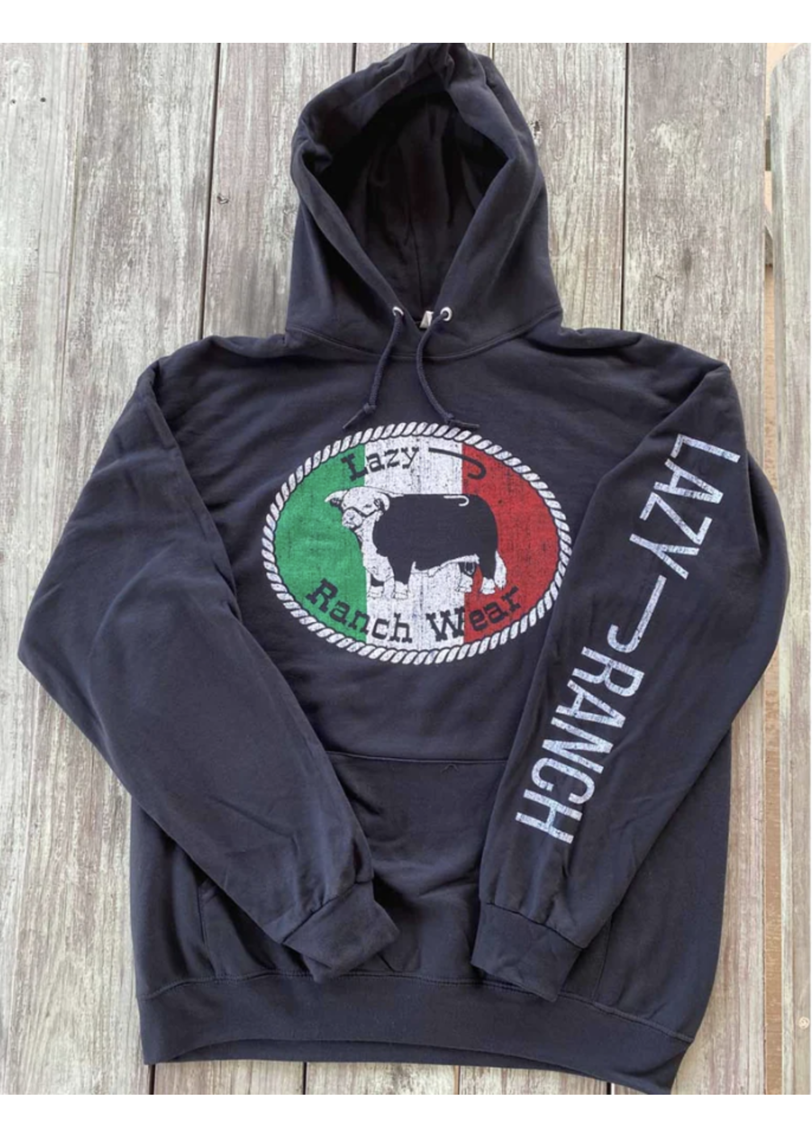 Lazy J Ranch Wear Original Buckle Mexico Elevation Hoodie - Black
