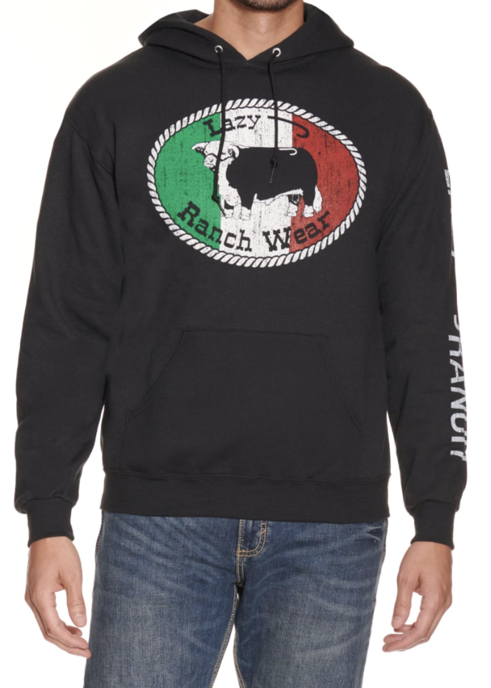 Lazy J Ranch Wear Original Buckle Mexico Elevation Hoodie - Black *FINAL SALE*