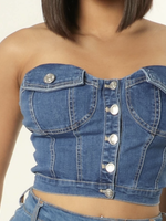 Good For It Denim Tube Top