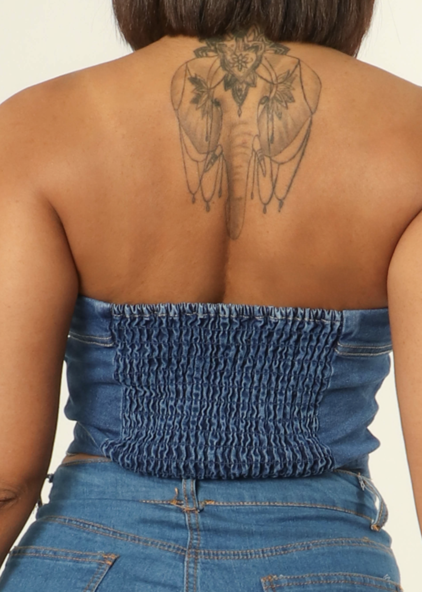 Good For It Denim Tube Top