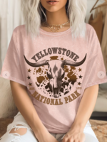 Yellowstone Cow Skull Graphic T-Shirt