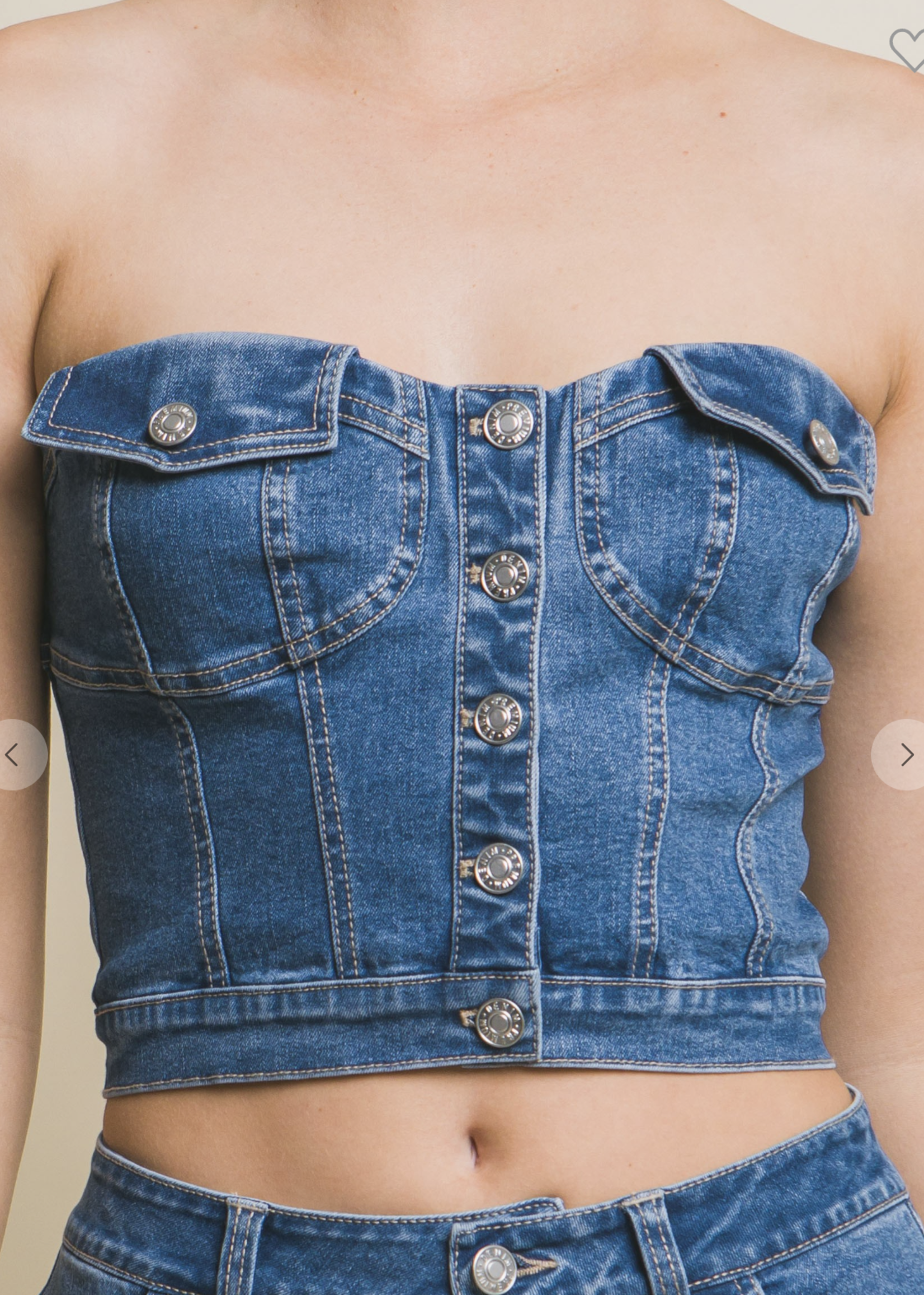 La Que Ati Te Gusta Denim Tube Top
