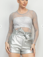 Bedazzle Lace Longsleeve Top