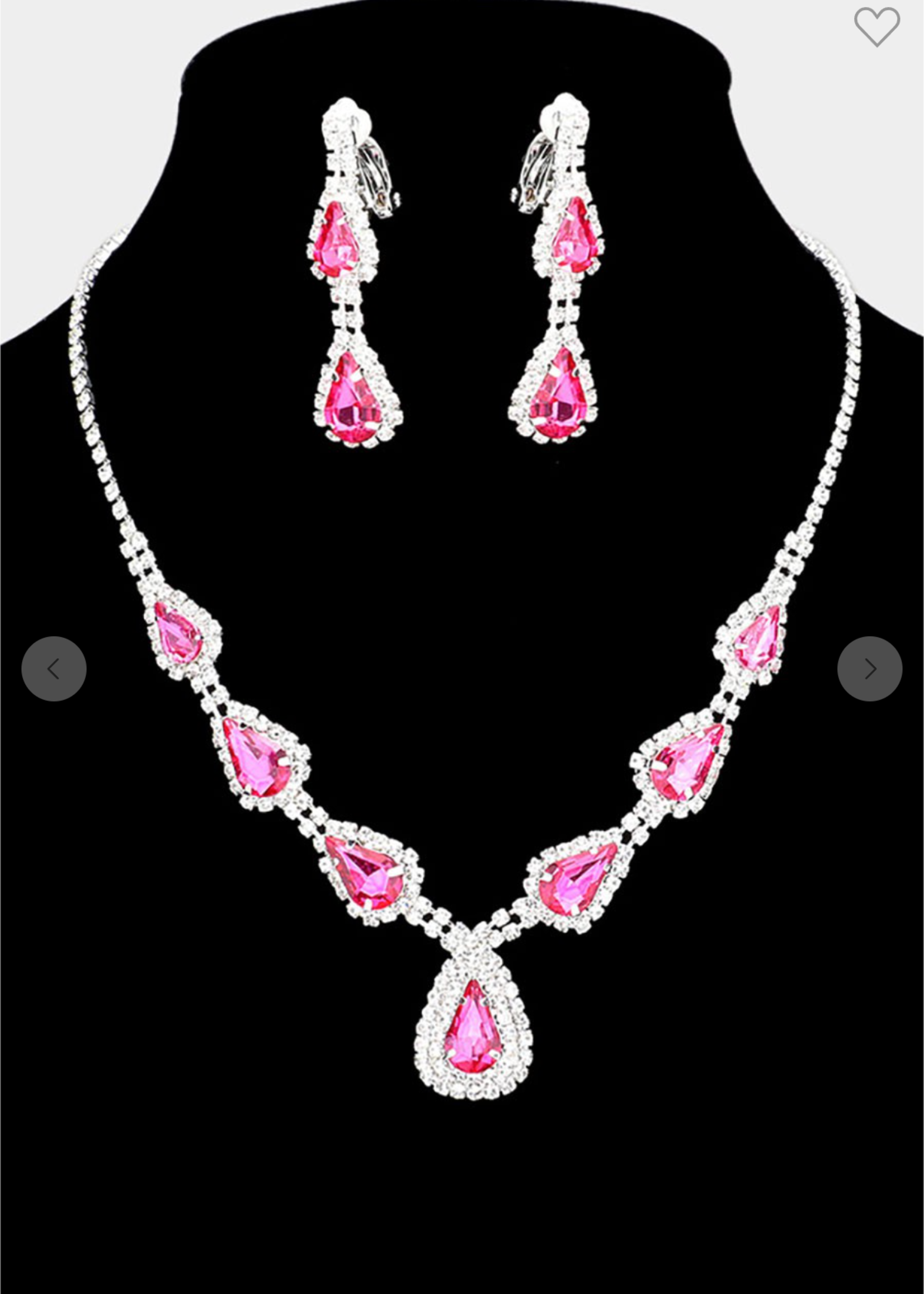 Over Ice Necklace Set Clip on