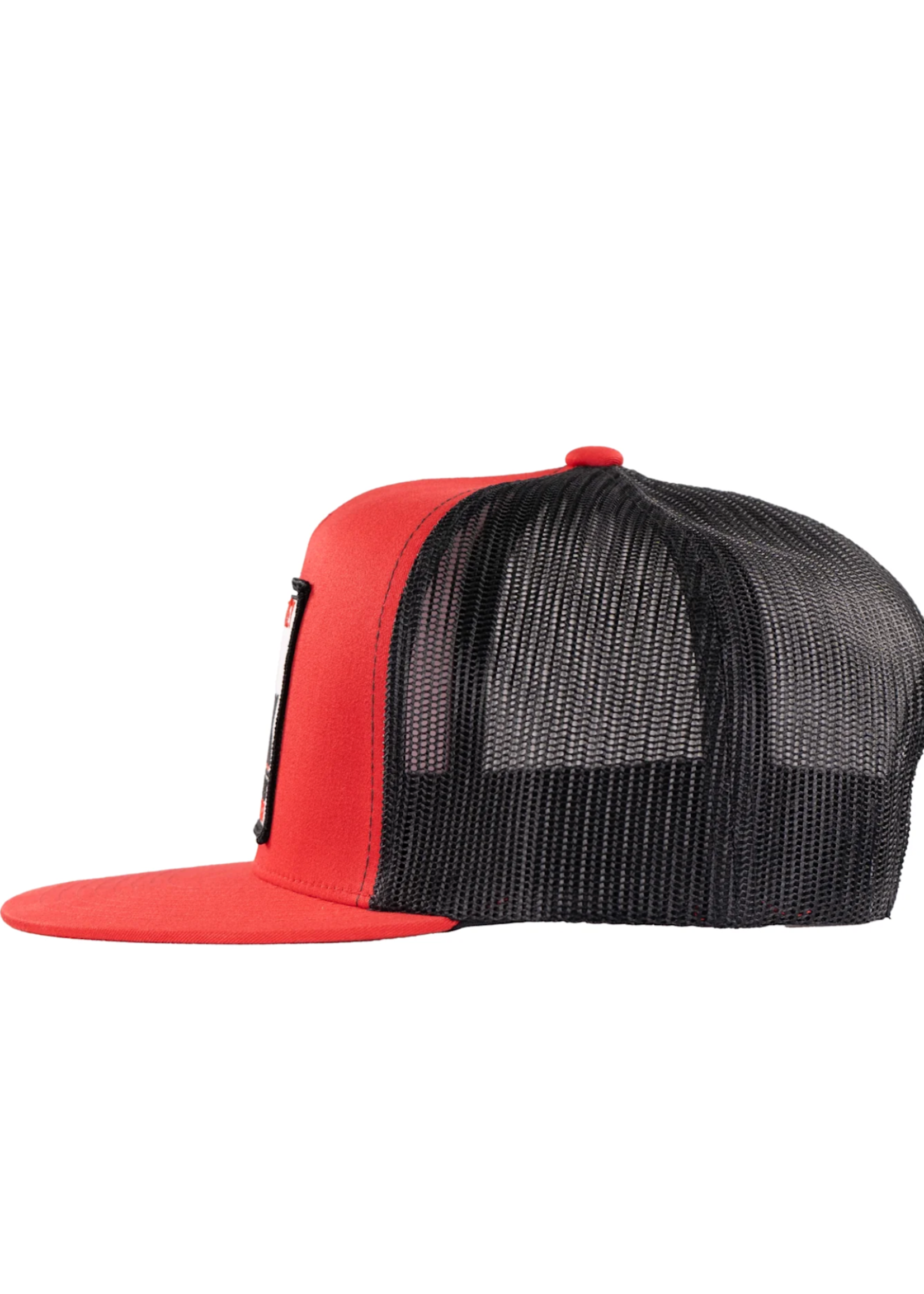 Lazy J Ranch Red & Black Because They Work Classic Five Panel Trucker Hat