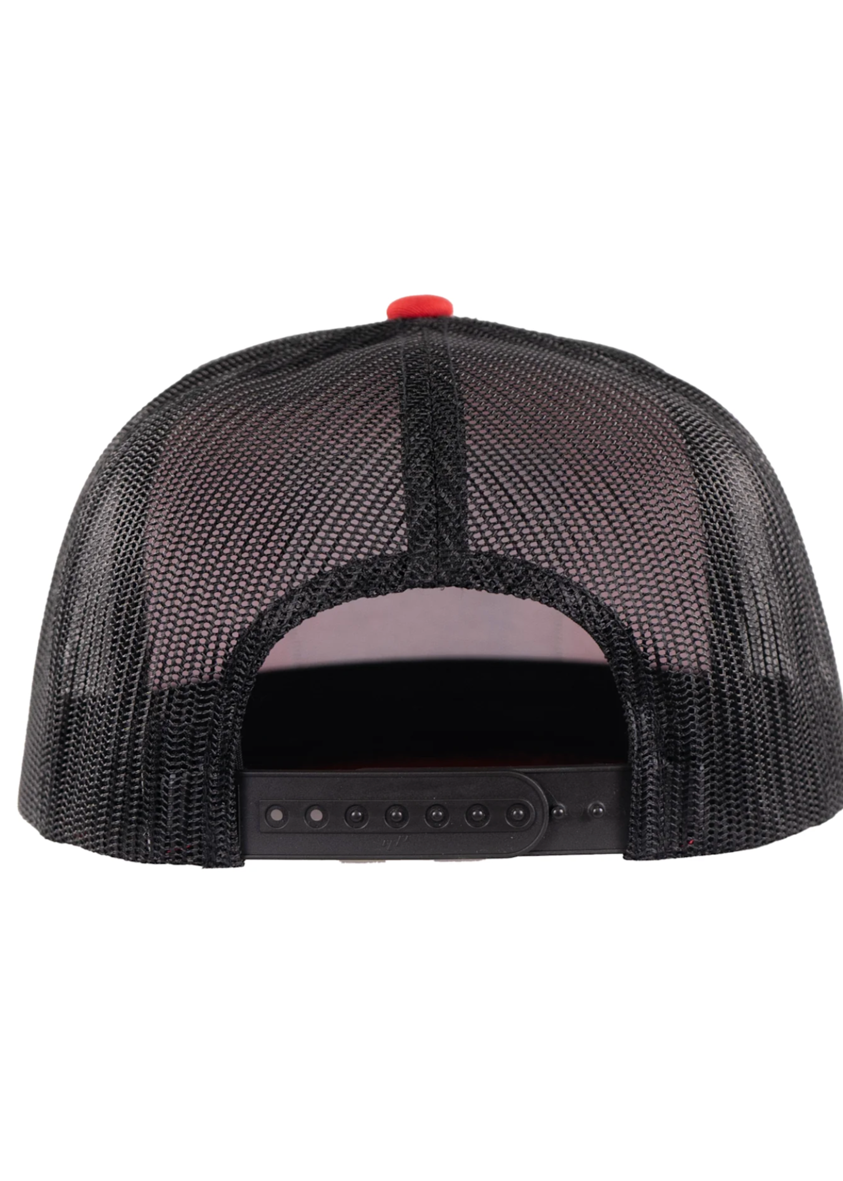 Lazy J Ranch Red & Black Because They Work Classic Five Panel Trucker Hat