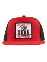 Lazy J Ranch Red & Black Because They Work Classic Five Panel Trucker Hat